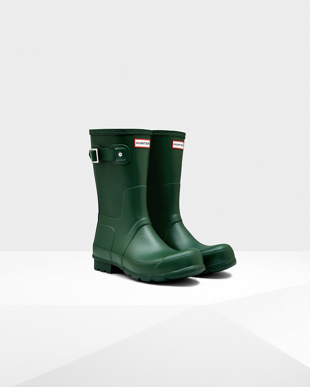 Mens Short Rain Boots - Hunter Original (68YQSOXBL) - Green